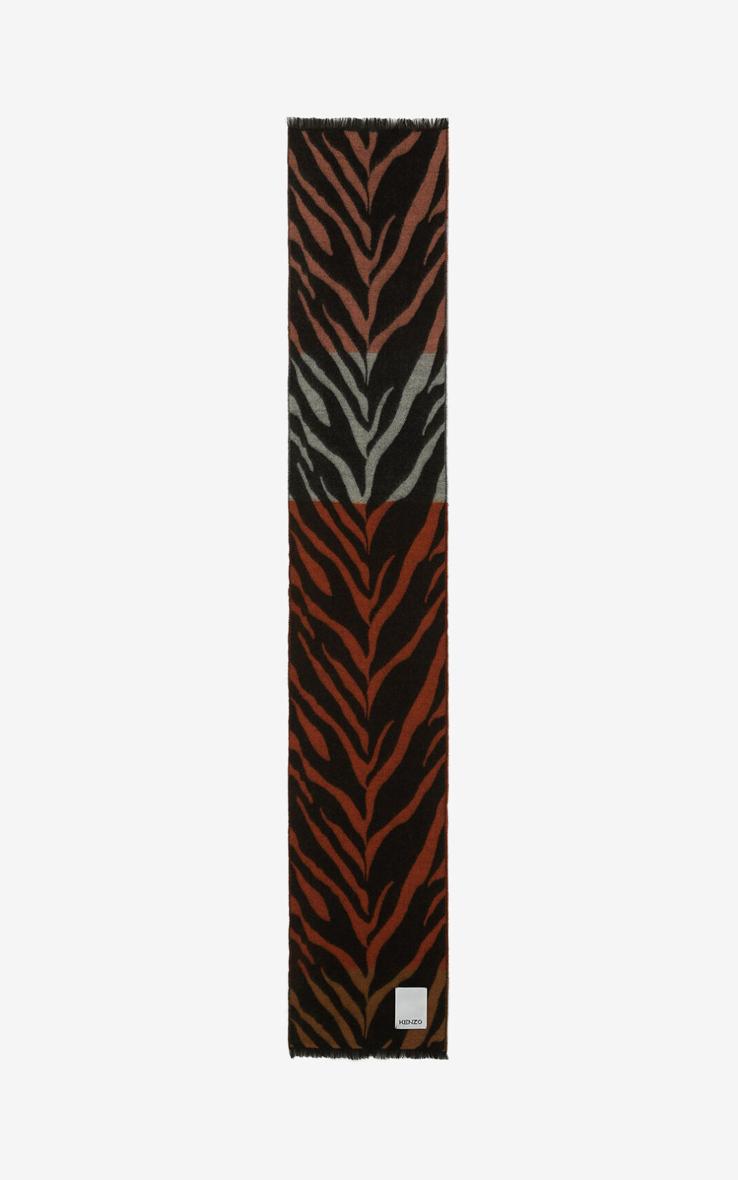 Kenzo Tiger Stripes Atkı Erkek Koyu Kahverengi | 0759-CLRNV